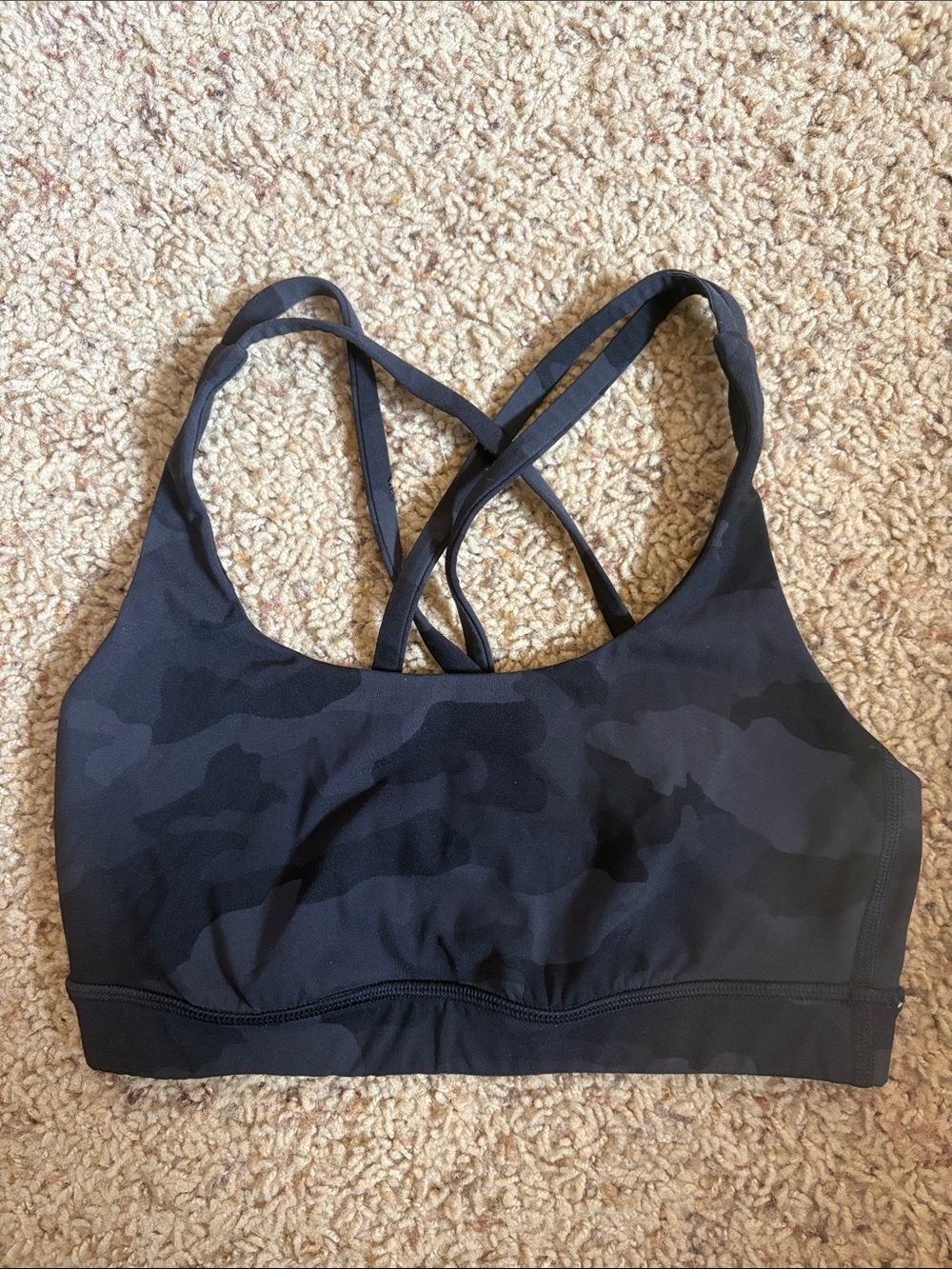 lululemon athletica Black Camo Energy Sports Bra